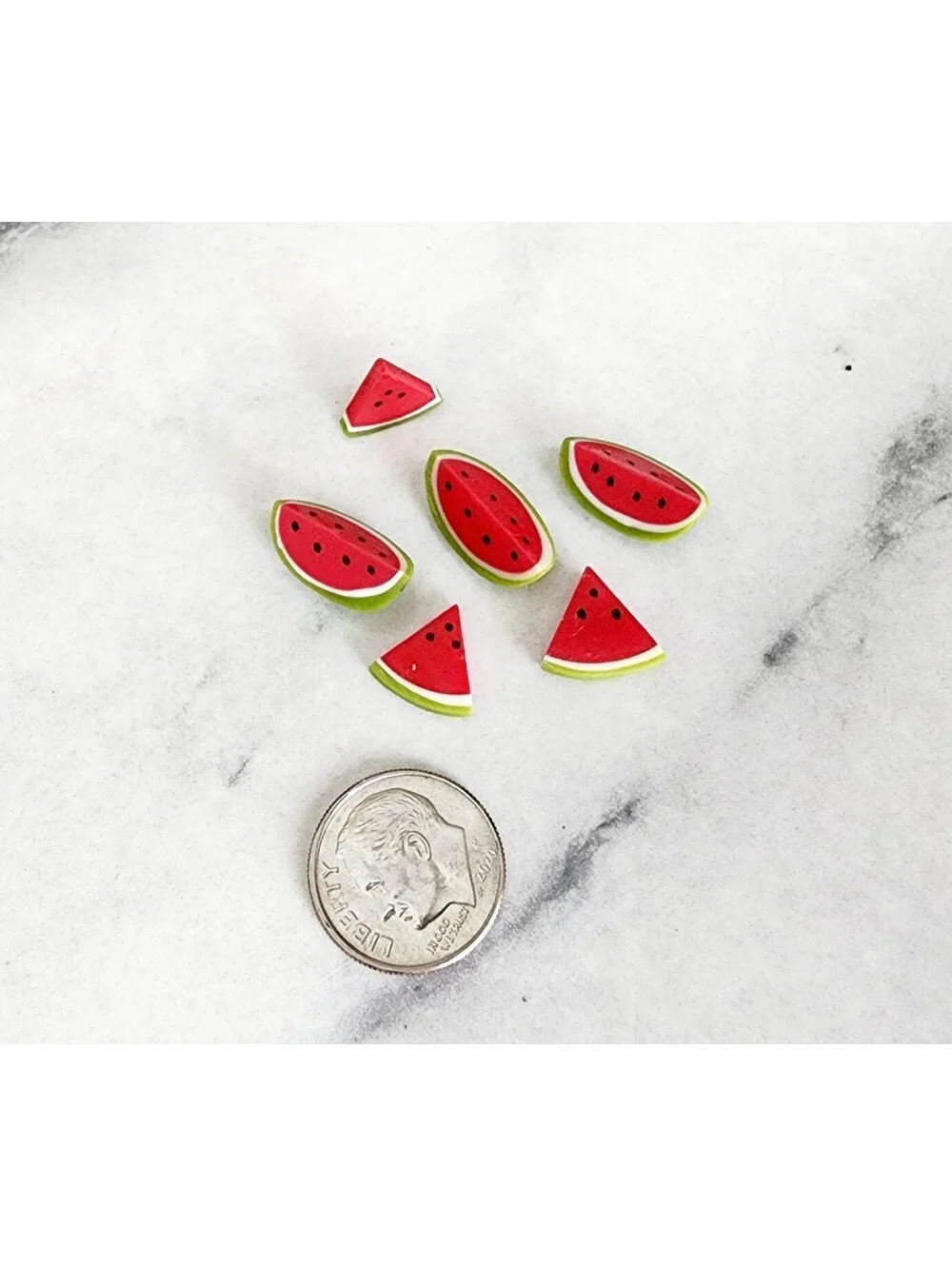 Miniature Dollhouse Watermelon Slices 6pcs
